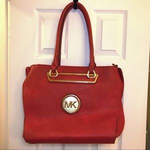 Michael Kors Dark Red Tote Purse MINIMAL WEAR